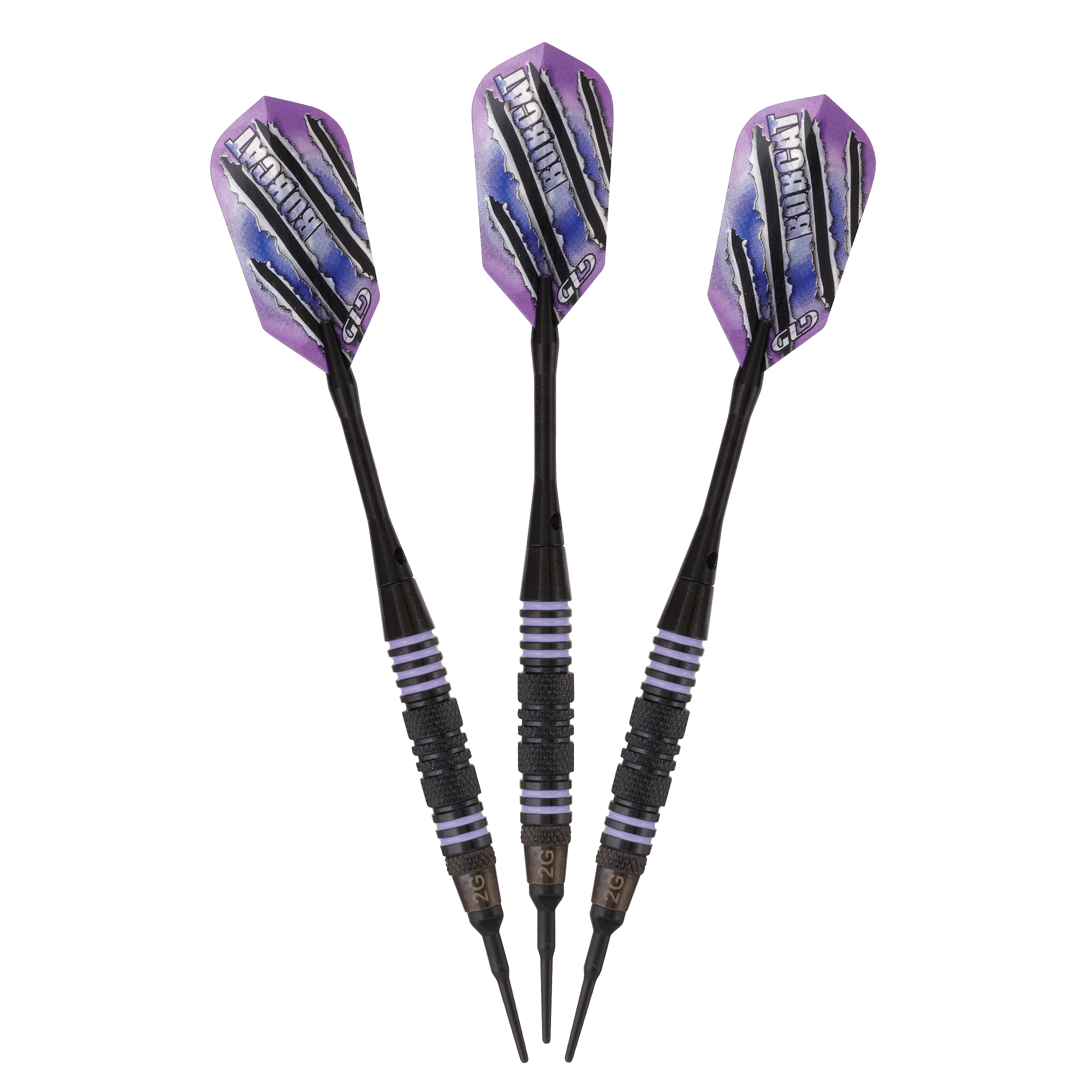 Bobcat Adjustable Soft Tip Darts Purple Rings 16-18 Grams