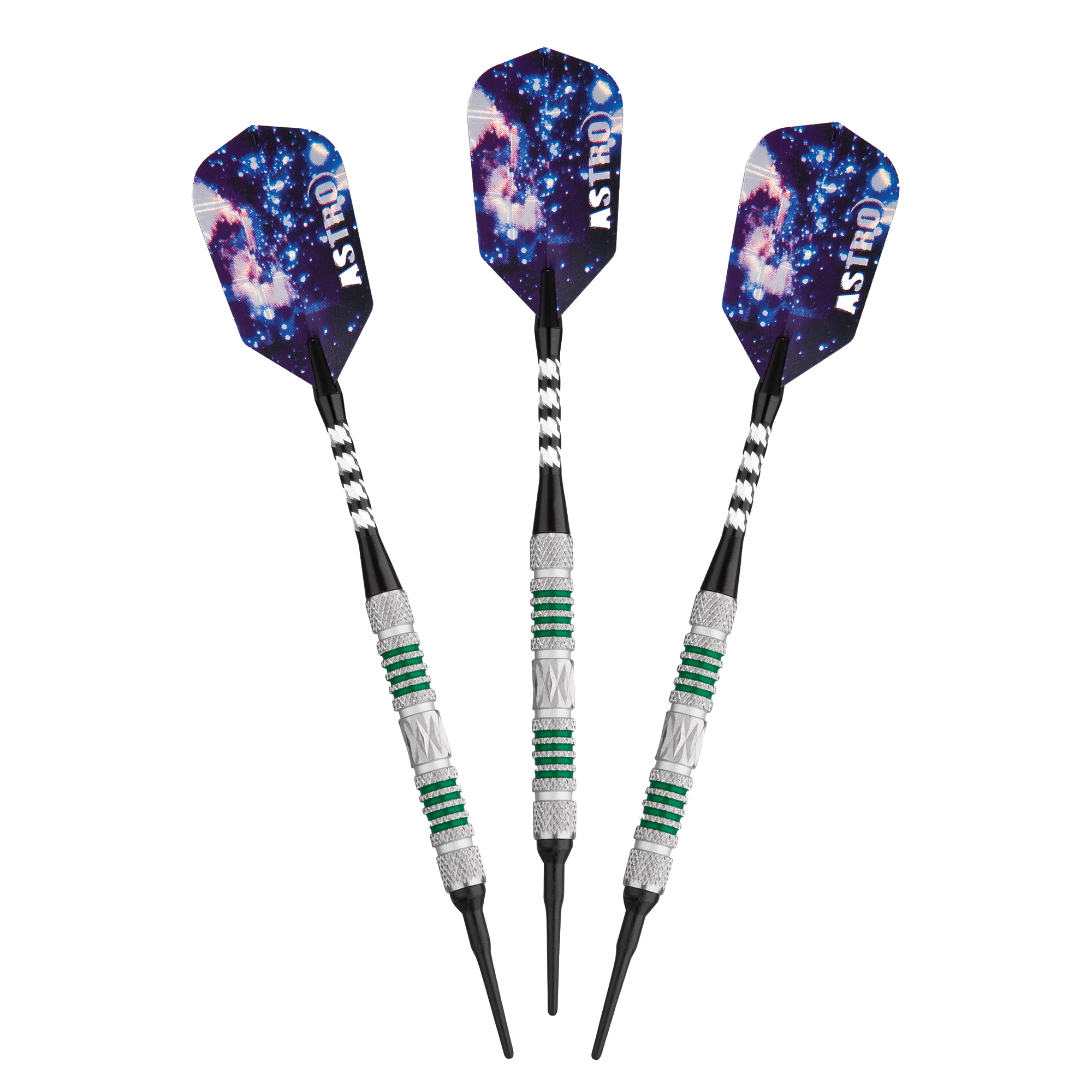 Astro Tungsten Soft Tip Darts Green Rings 18 Grams