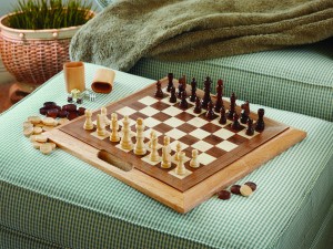 3-in-1 Wood Game / Chess - Checkers - Backgammon