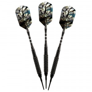 Black Magic Soft Tip Darts 10 Knurled Rings 18 Grams