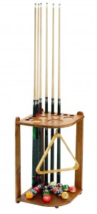 Oak 10 Cue Corner Cue Rack