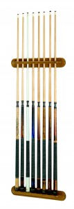 Traditional Oak 8 Cue Wall Cue Rack